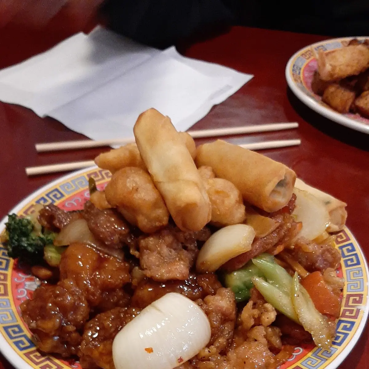 Fried Fish Beef and Broccoli Buttered Shrimp