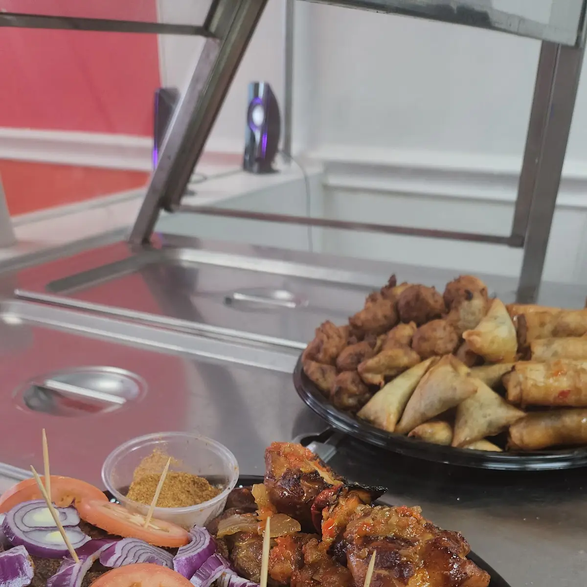 Small Chops Platter with Beef Suya