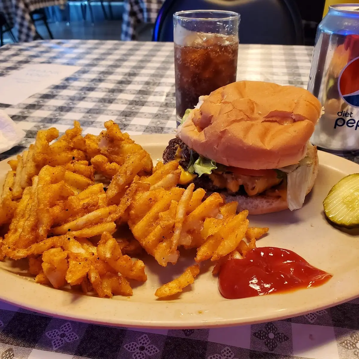 Double Cheeseburger Waffle Fries