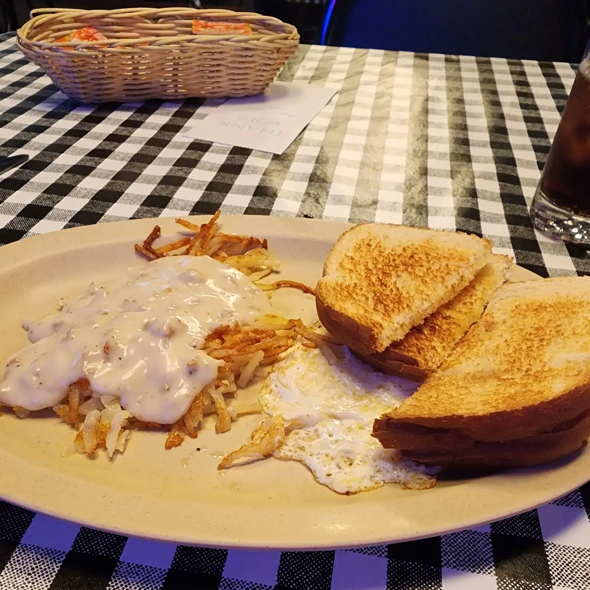 Eggs over Easy Hashbrowns & Sausage Gravy