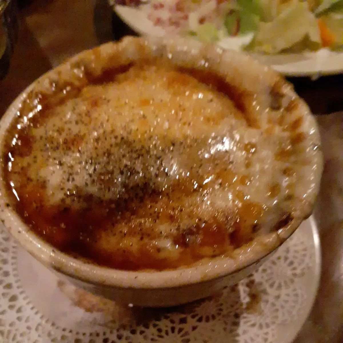 French Onion Soup with Melted Cheese