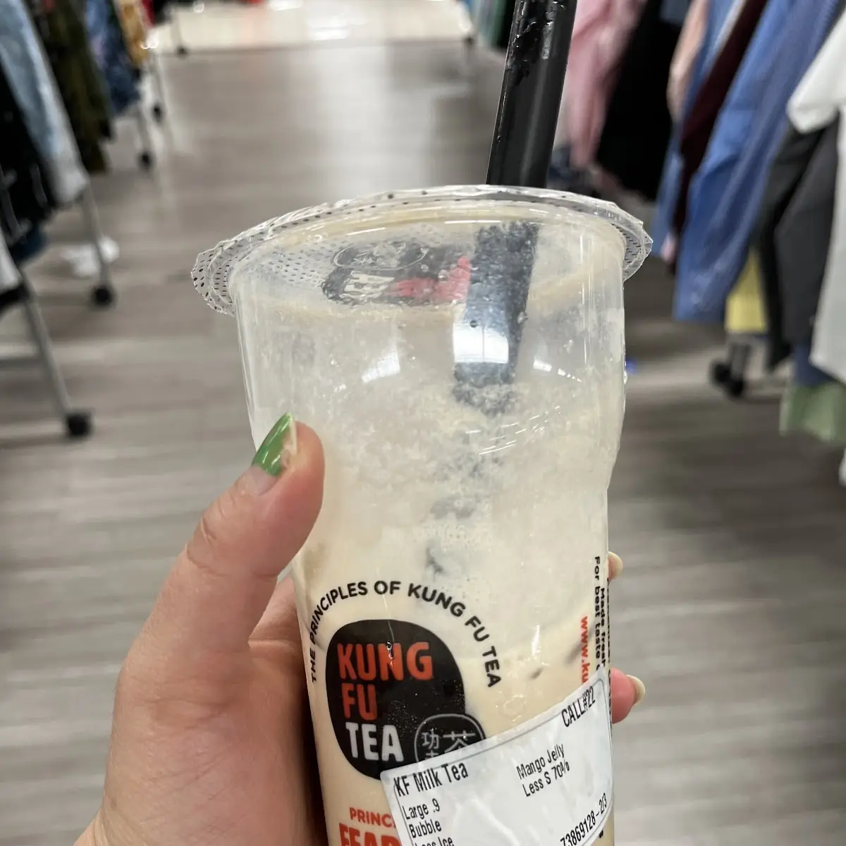 Kung Fu Milk Tea with Mango Jelly & Bubbles