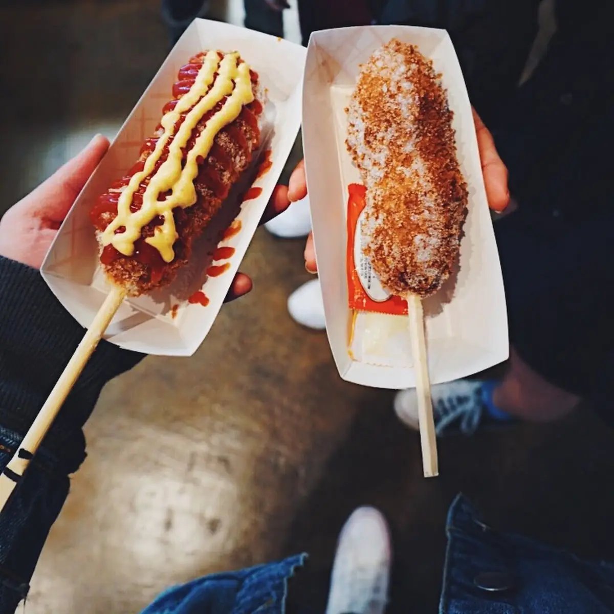 Half and Half Korean Corn Dog