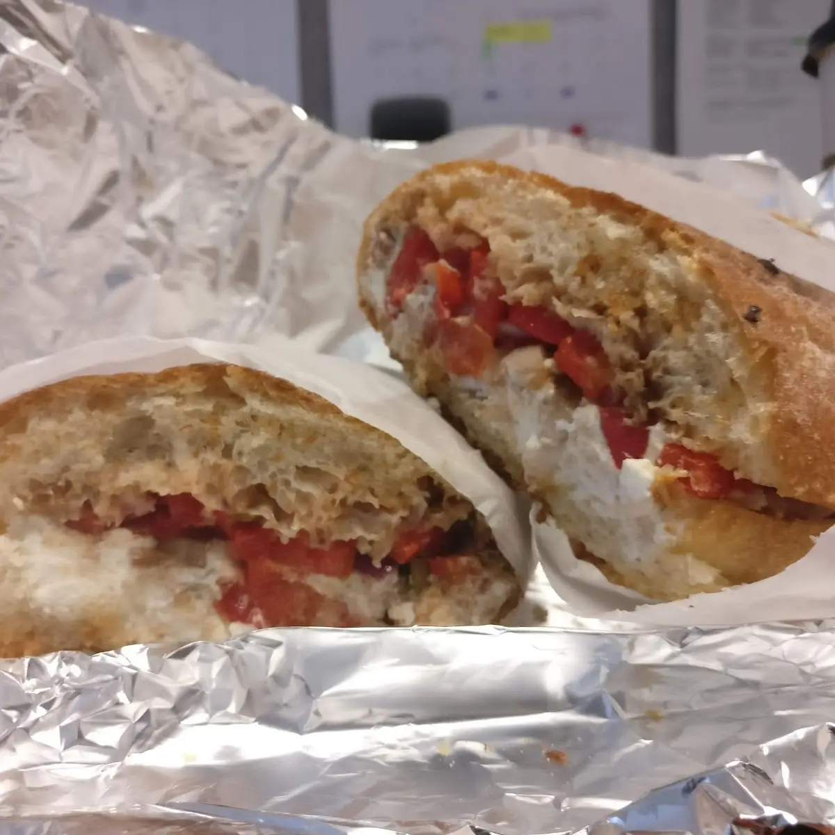 Goat Cheese Roasted Red Pepper Panini