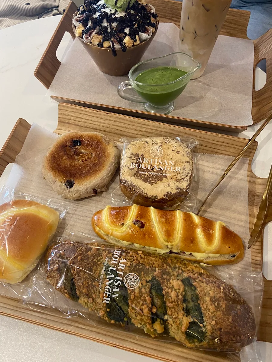 Assorted Pastries and Iced Coffee
