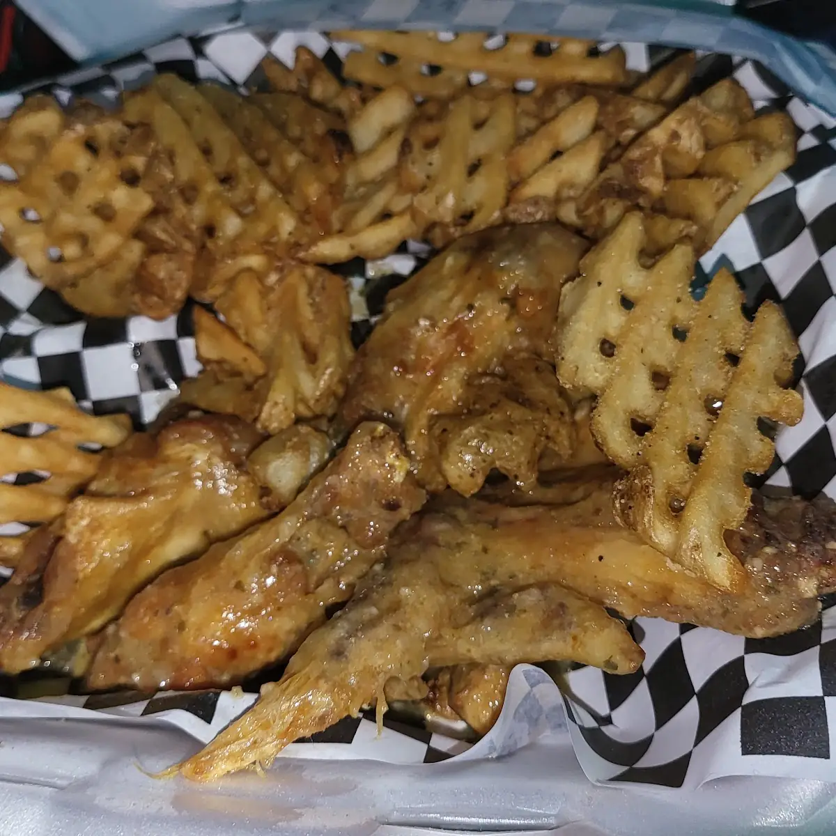 Garlic Parmesan Wings and Fries