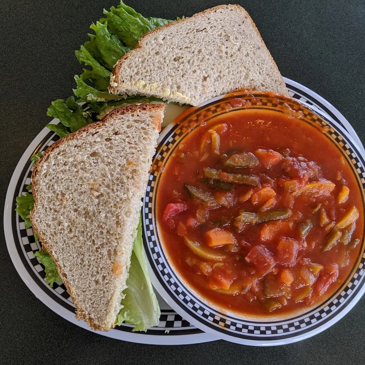 Egg Salad and Tomato Garden Veggie Soup