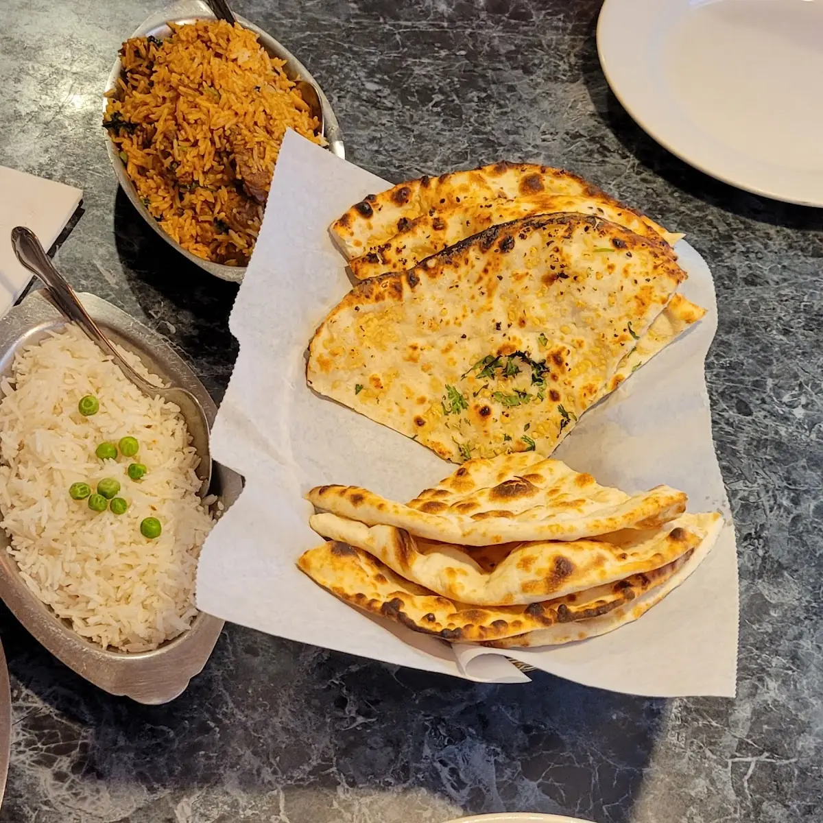 Garlic Naan Plain Naan Lamb Biryani