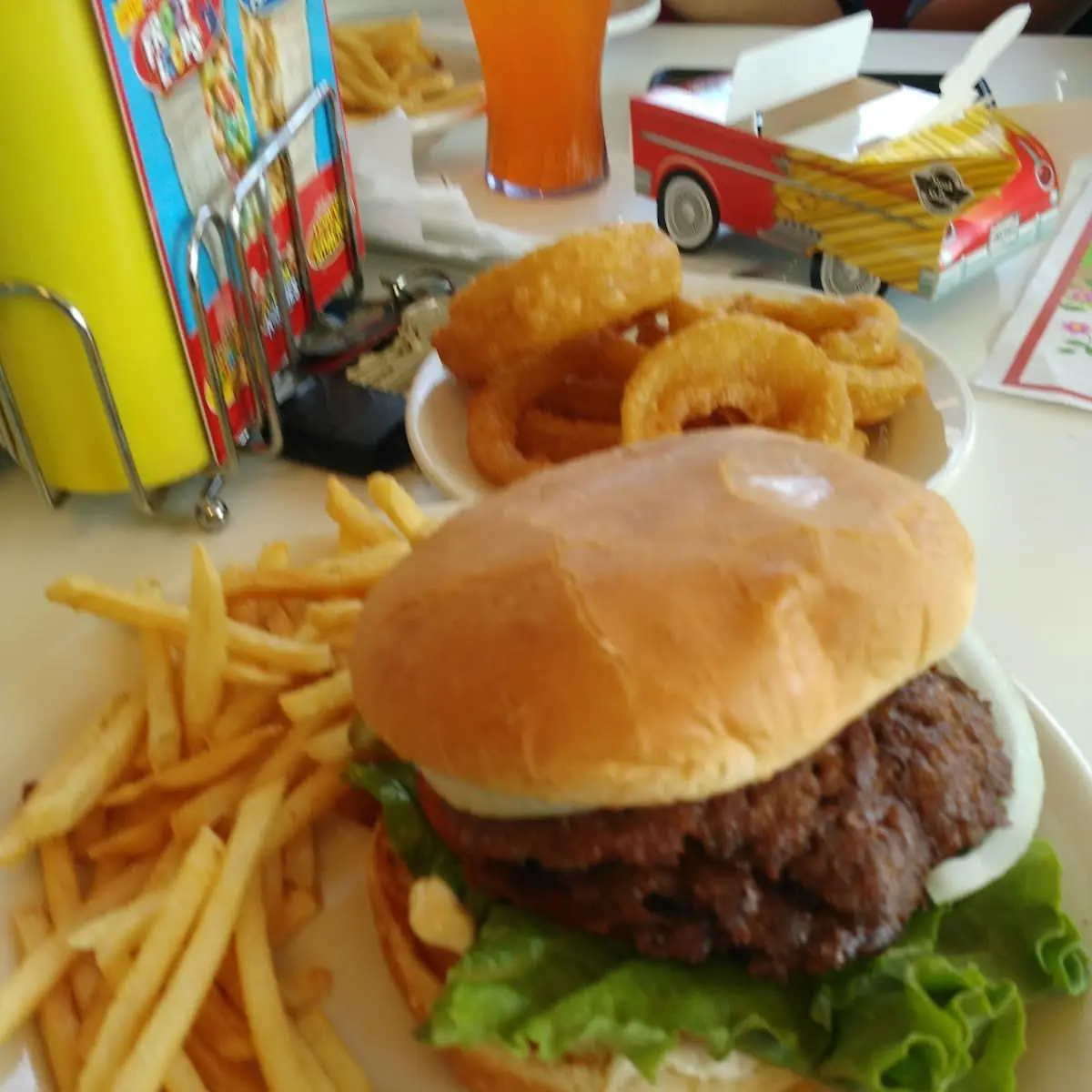 Triple Cheeseburger and Fries