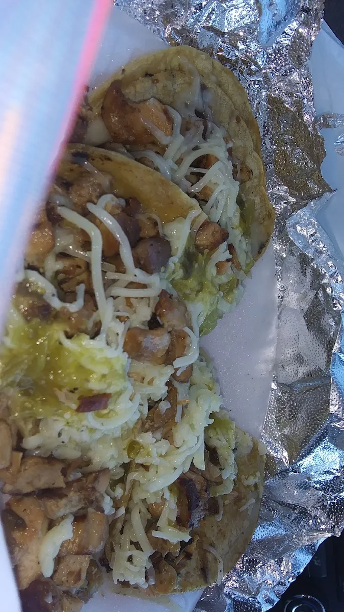 Chicken Tacos with Cheese and Mild Salsa