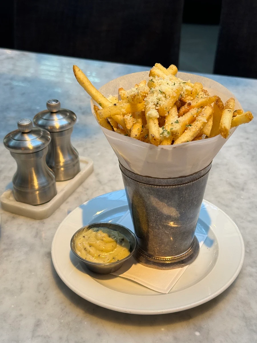 Truffle Fries with Truffle Aioli, RH Courtyard Restaurant at RH Toronto