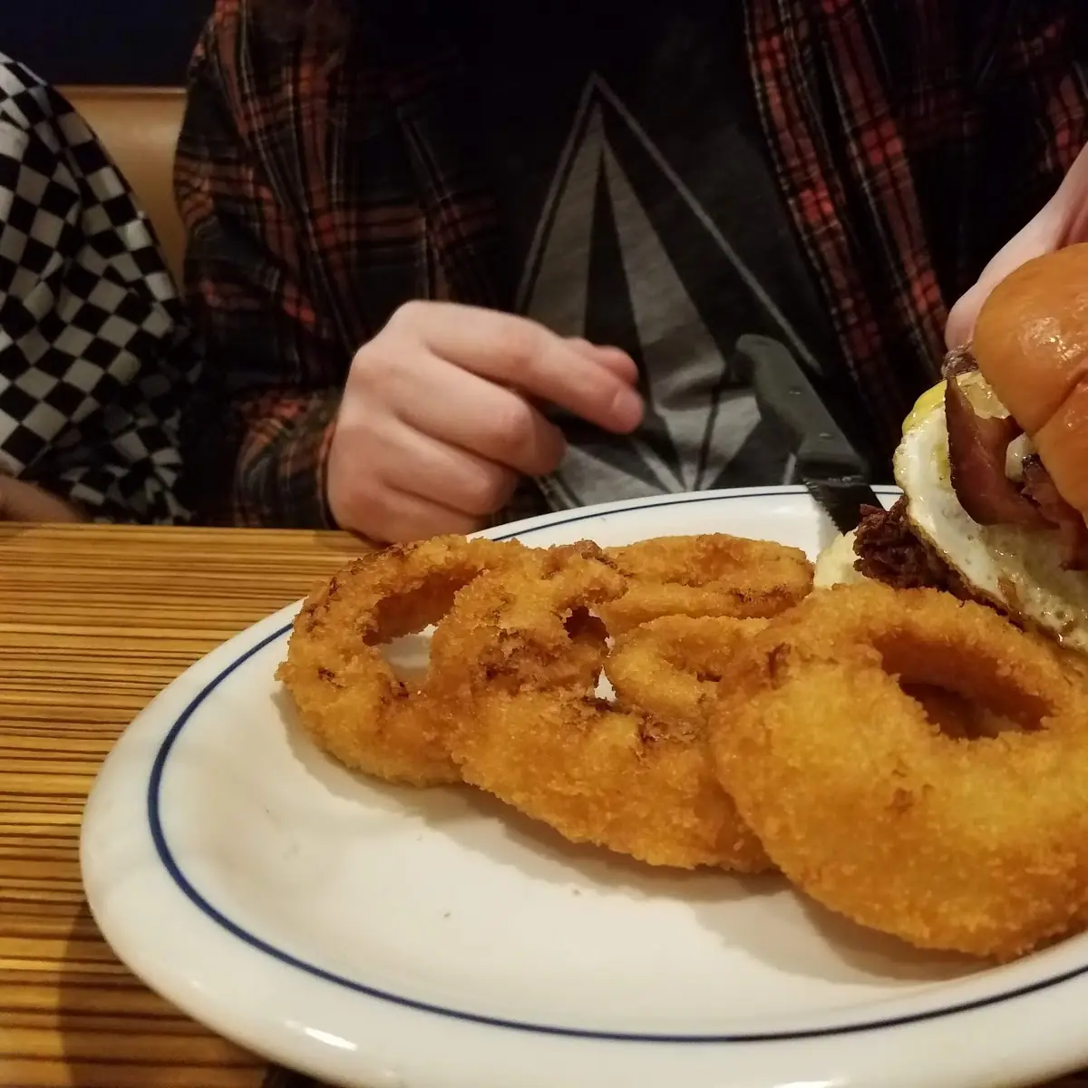 Burger with Onion Rings