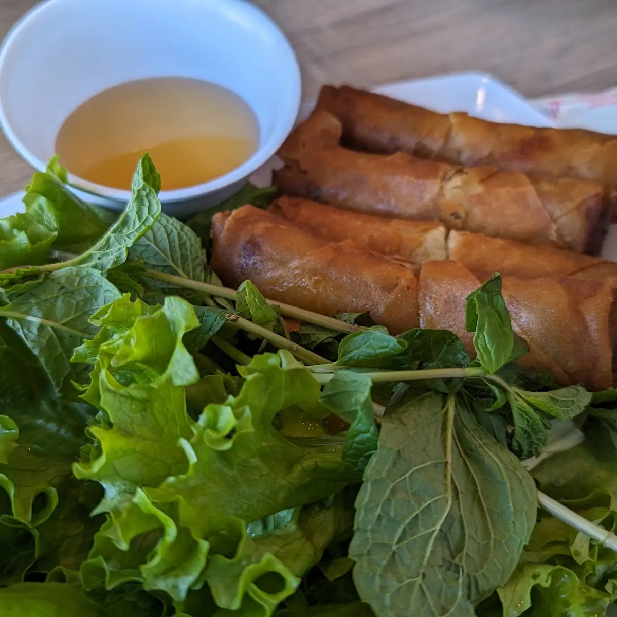 Vegetarian Egg Roll over Vermicelli