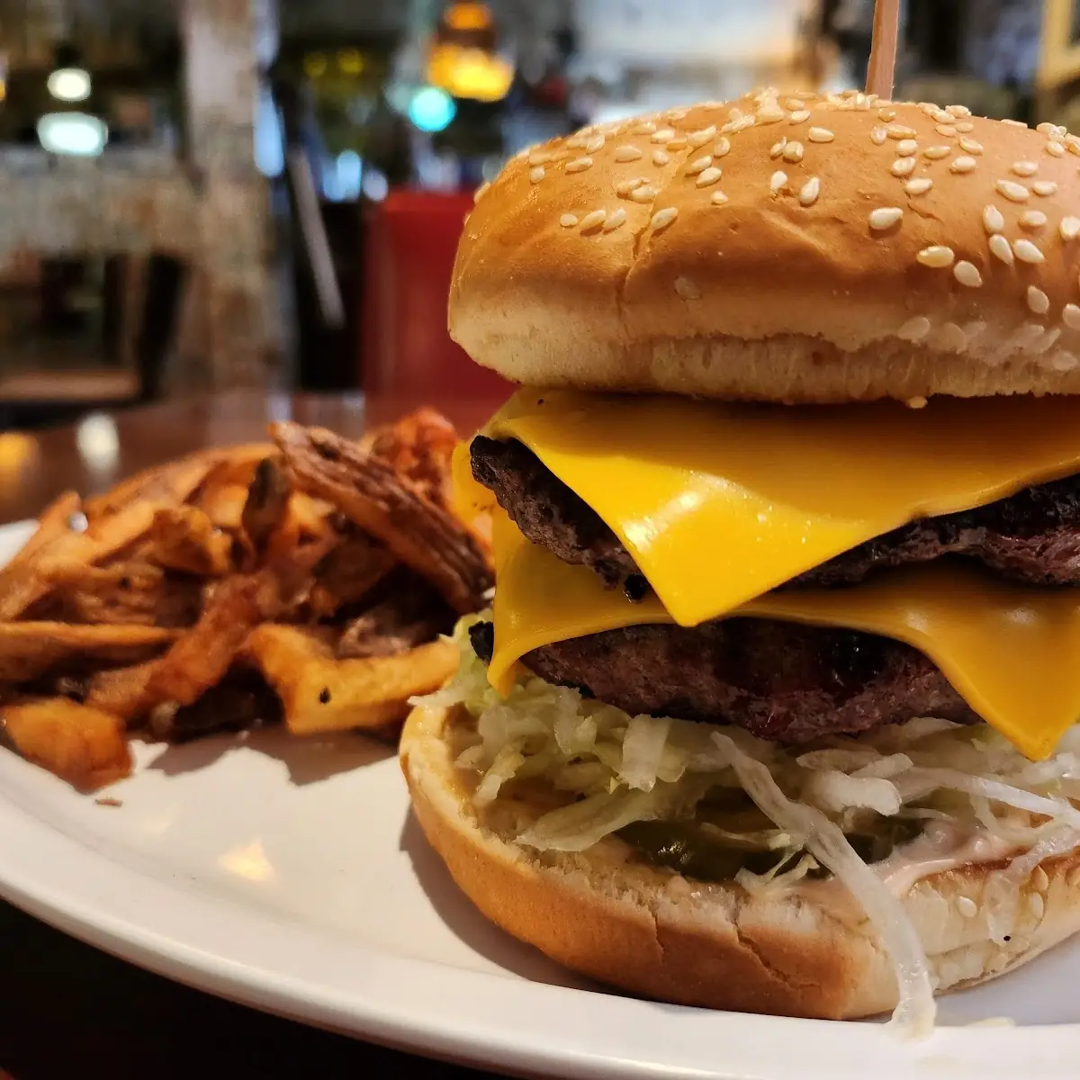 Double Cheese Burger and Fries
