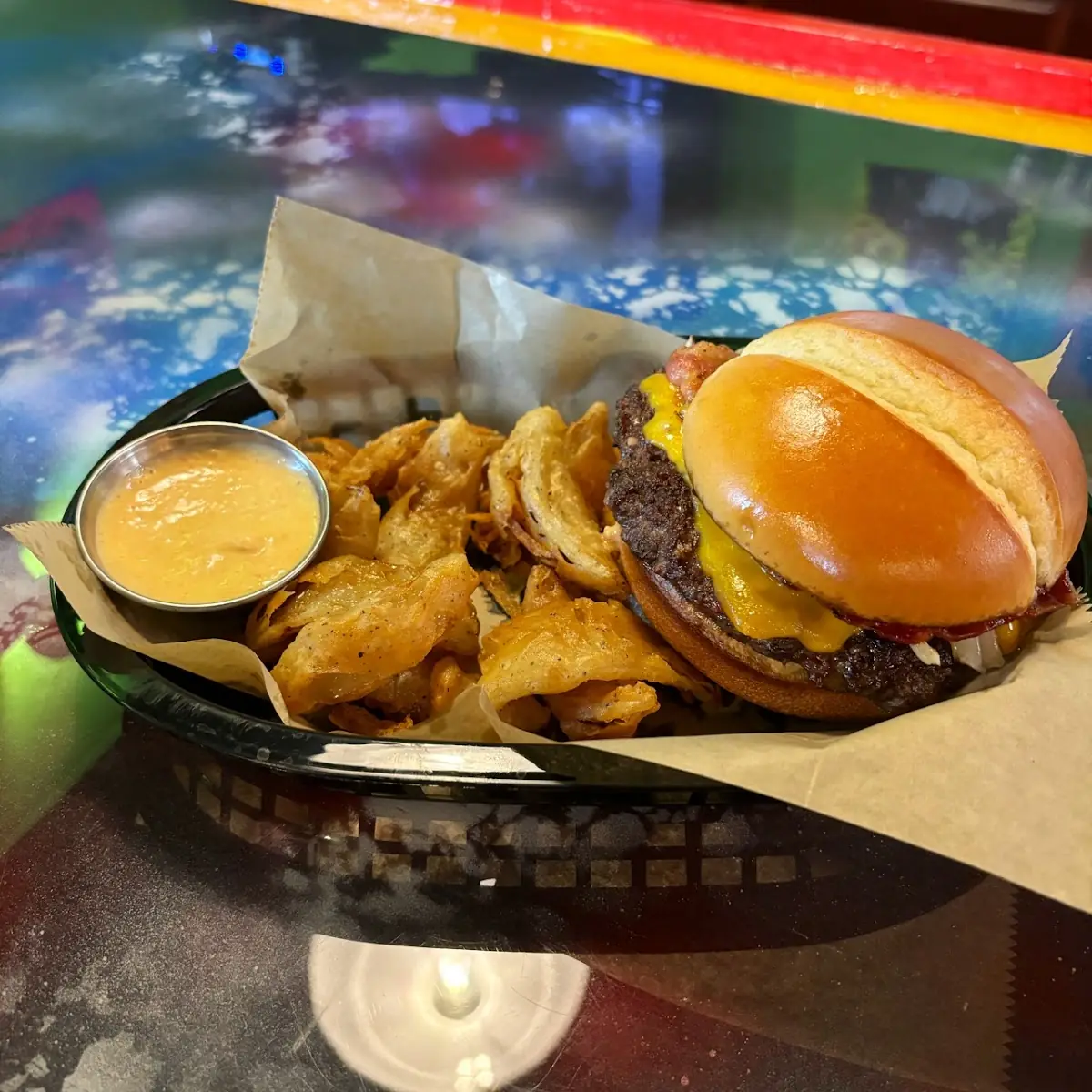 Greg Burger with Onion Petals