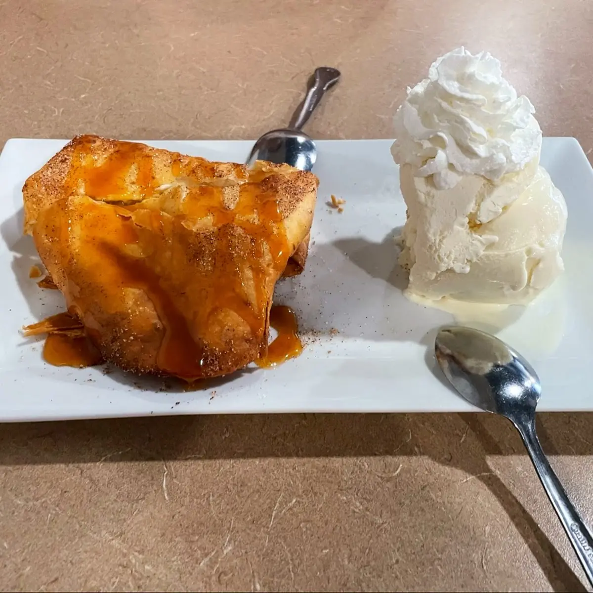Apple with Vanilla Ice Cream