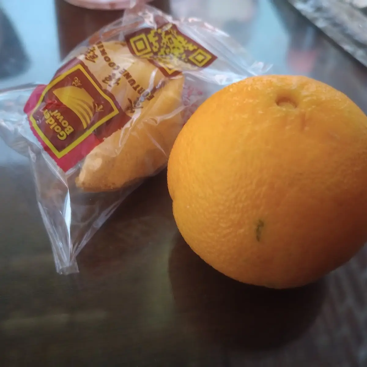 Fortune Cookie and Mandarin Orange