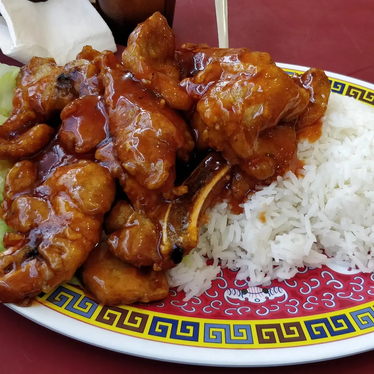 Peking Style Pork Chops over Rice