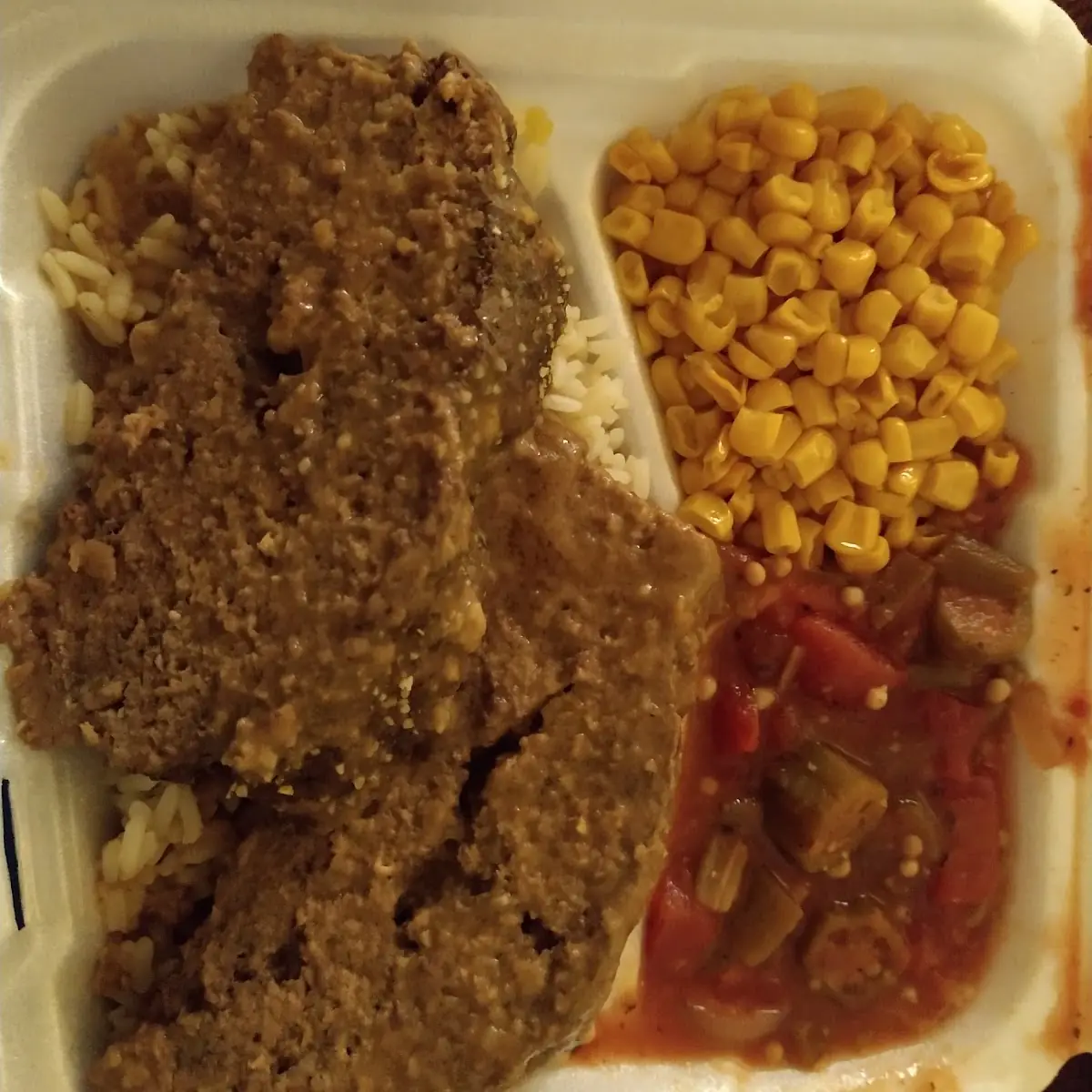Meatloaf Okra & Tomatoes Sweet Corn