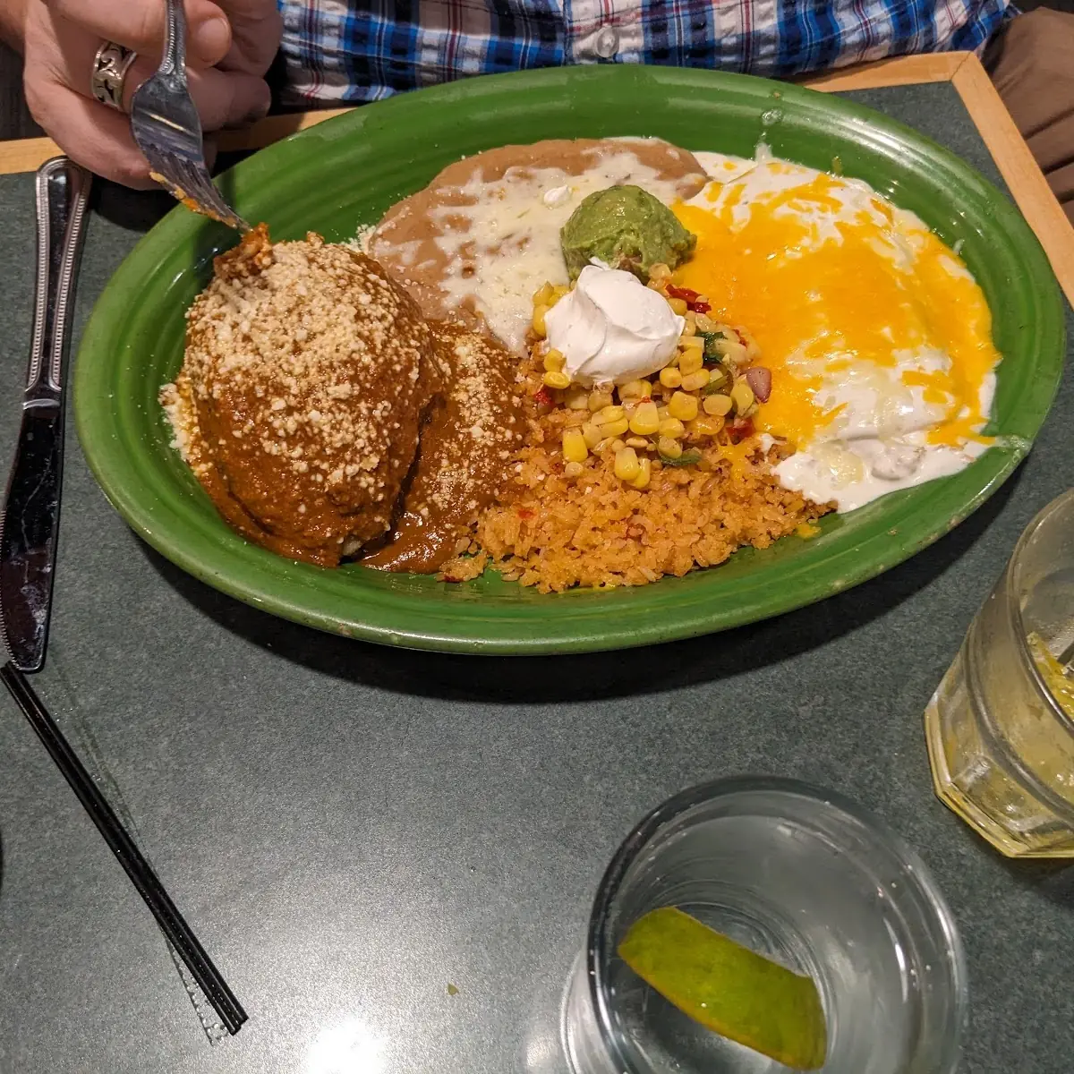 Combination Tamale and Enchilada Plate