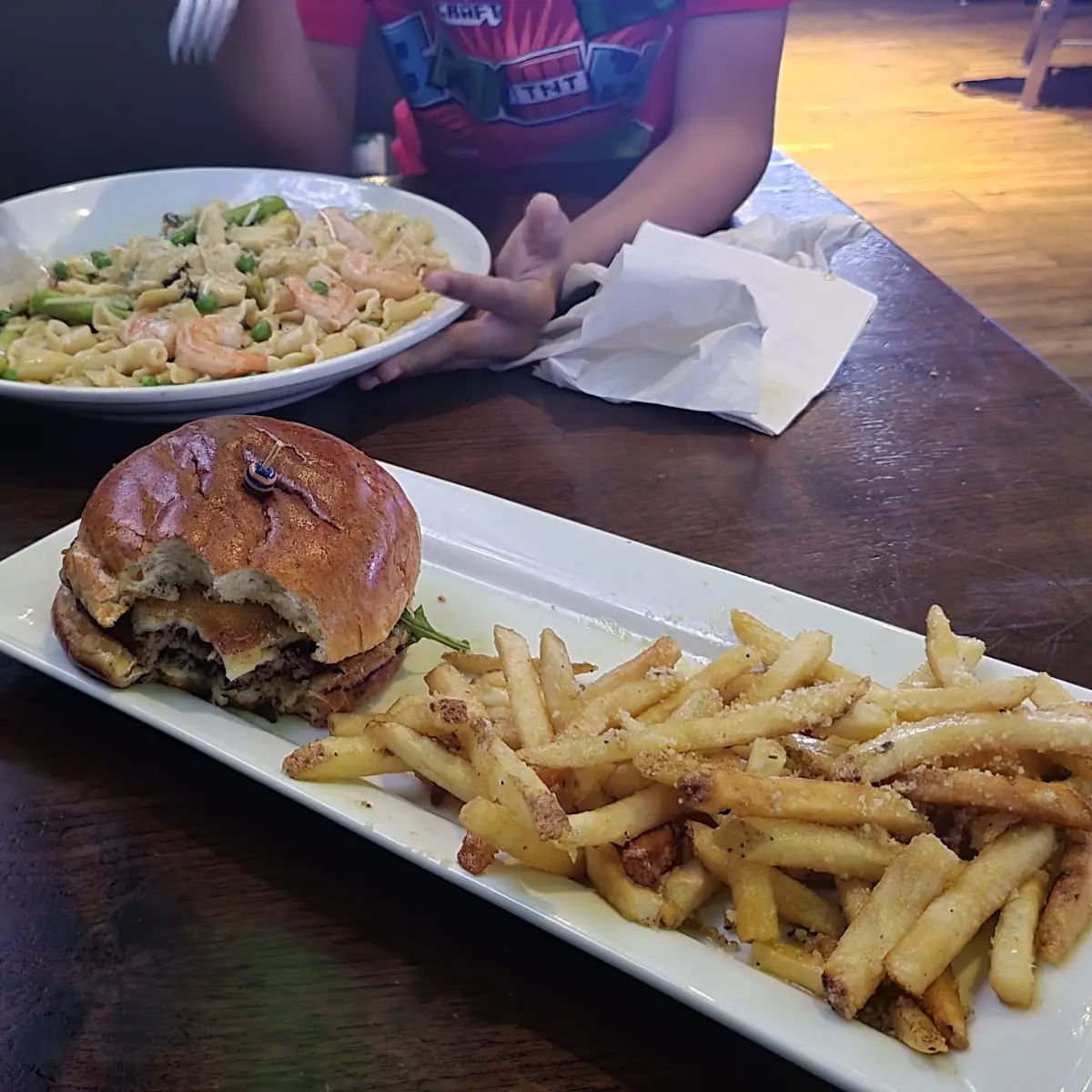 Mushroom Burger and Fries