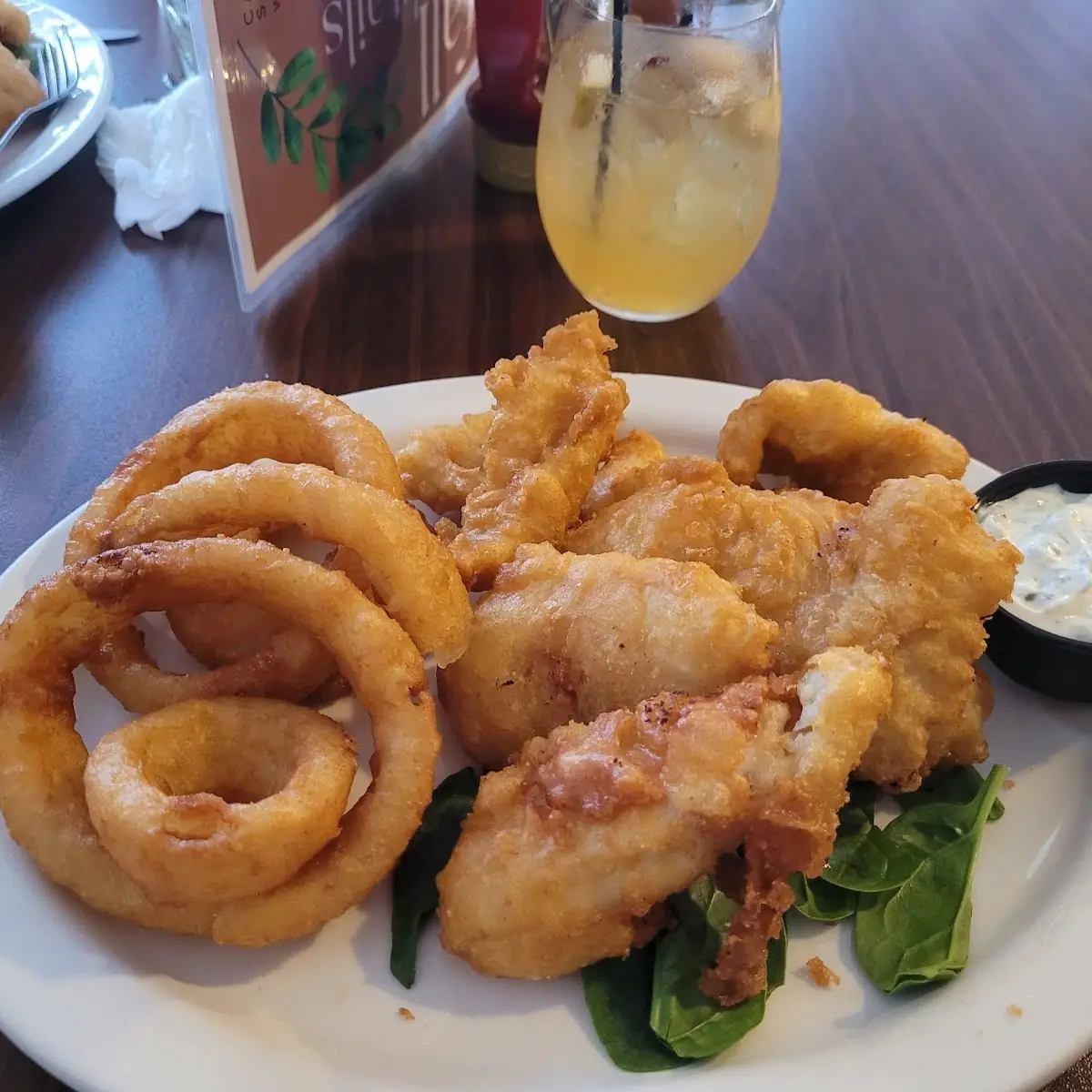 Perch Dinner with Onion Rings
