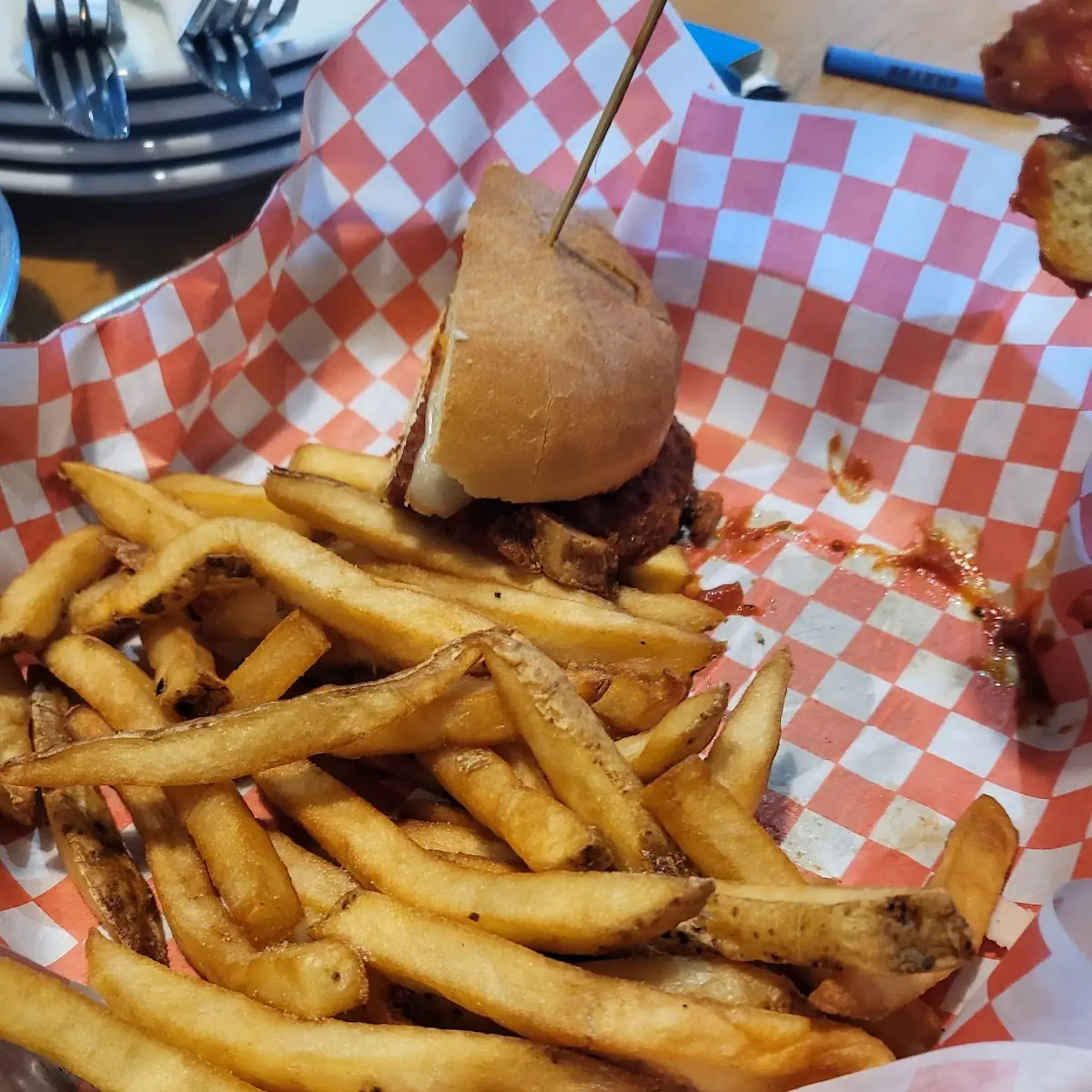 Ground Sirloin Burger and Poutine
