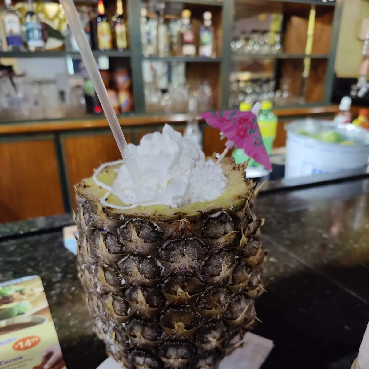 Pina Colada Served in a Pineapple