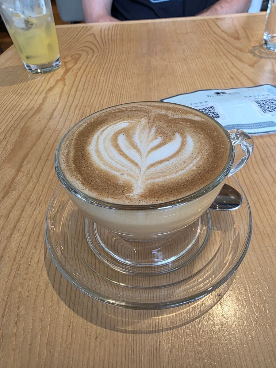 Oat Milk Cappuccino, Breakfast Table Steveston