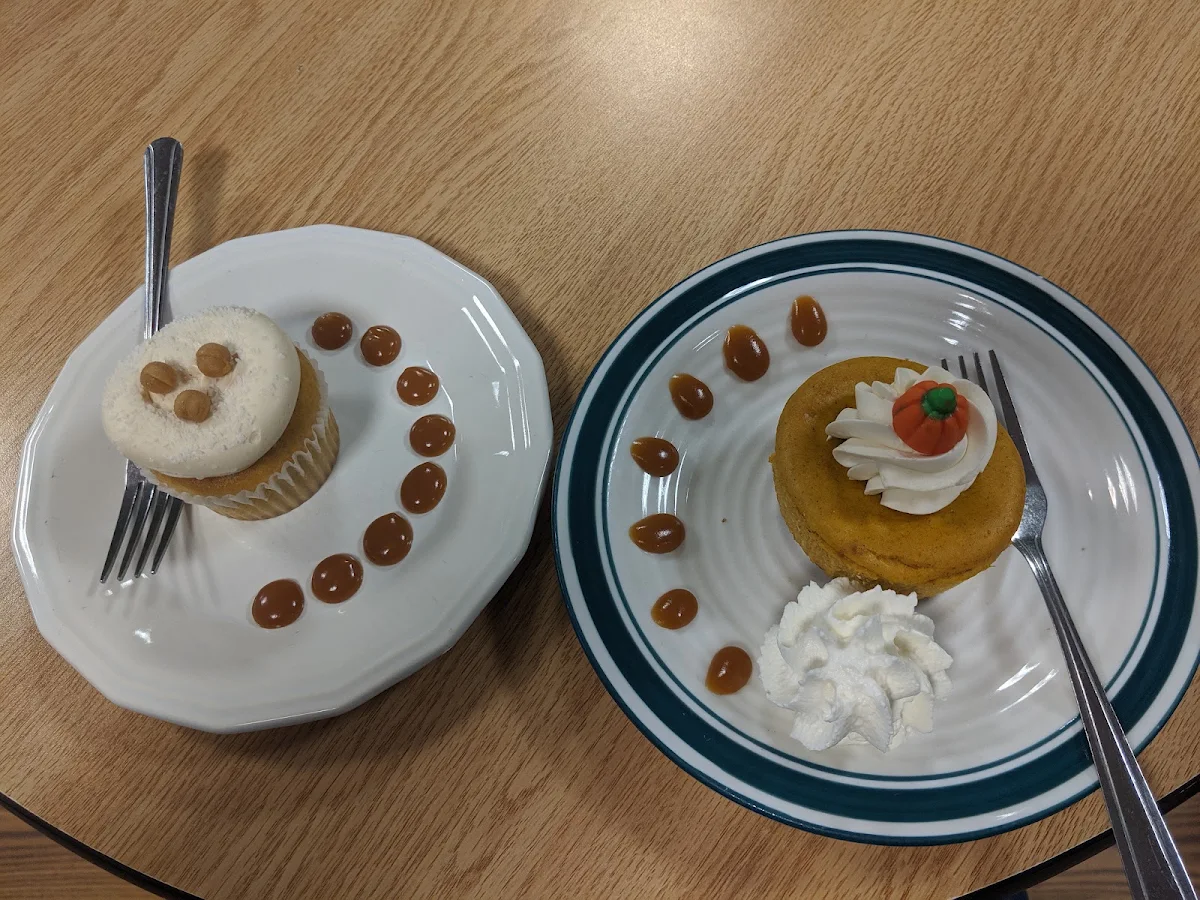 Salted Caramel Cupcake and Pumpkin Cheesecake