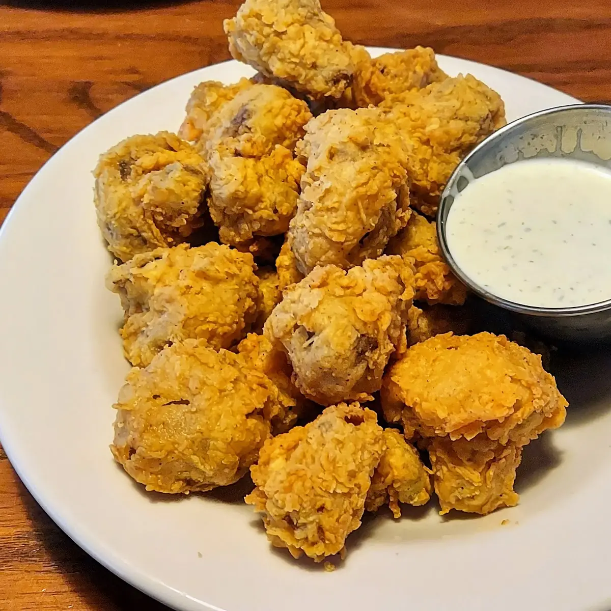 Fried Mushrooms with Ranch Dressing