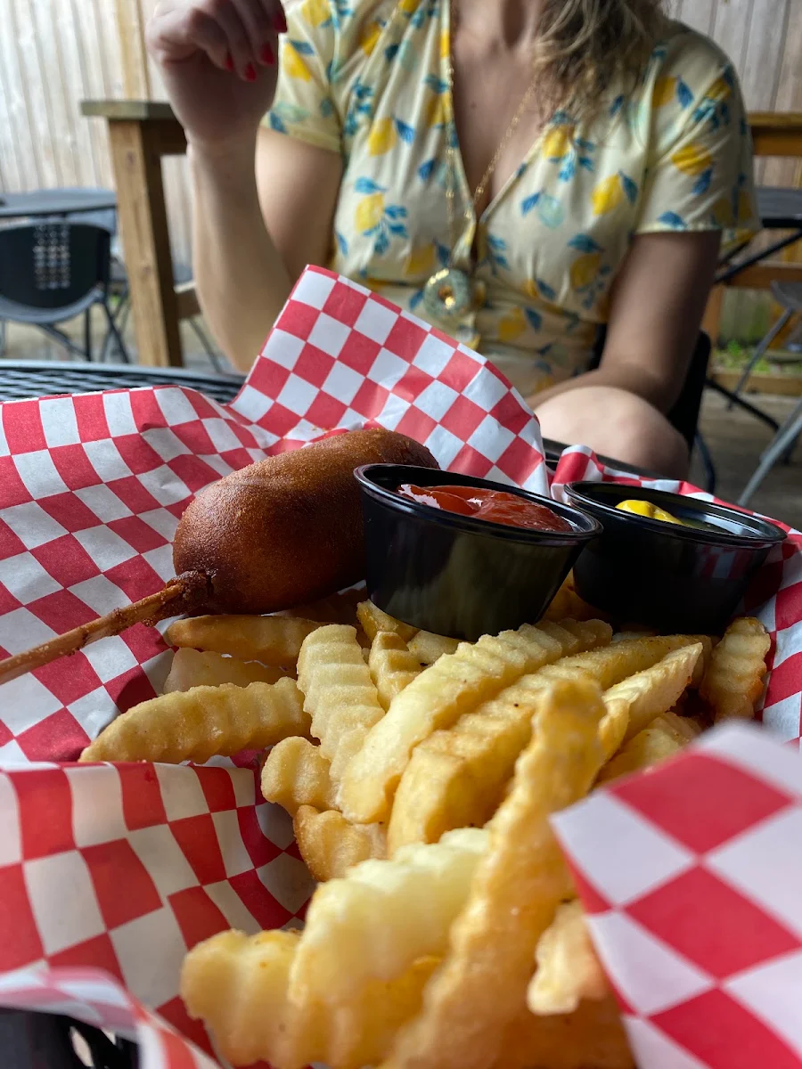 Corn Dog and Fries