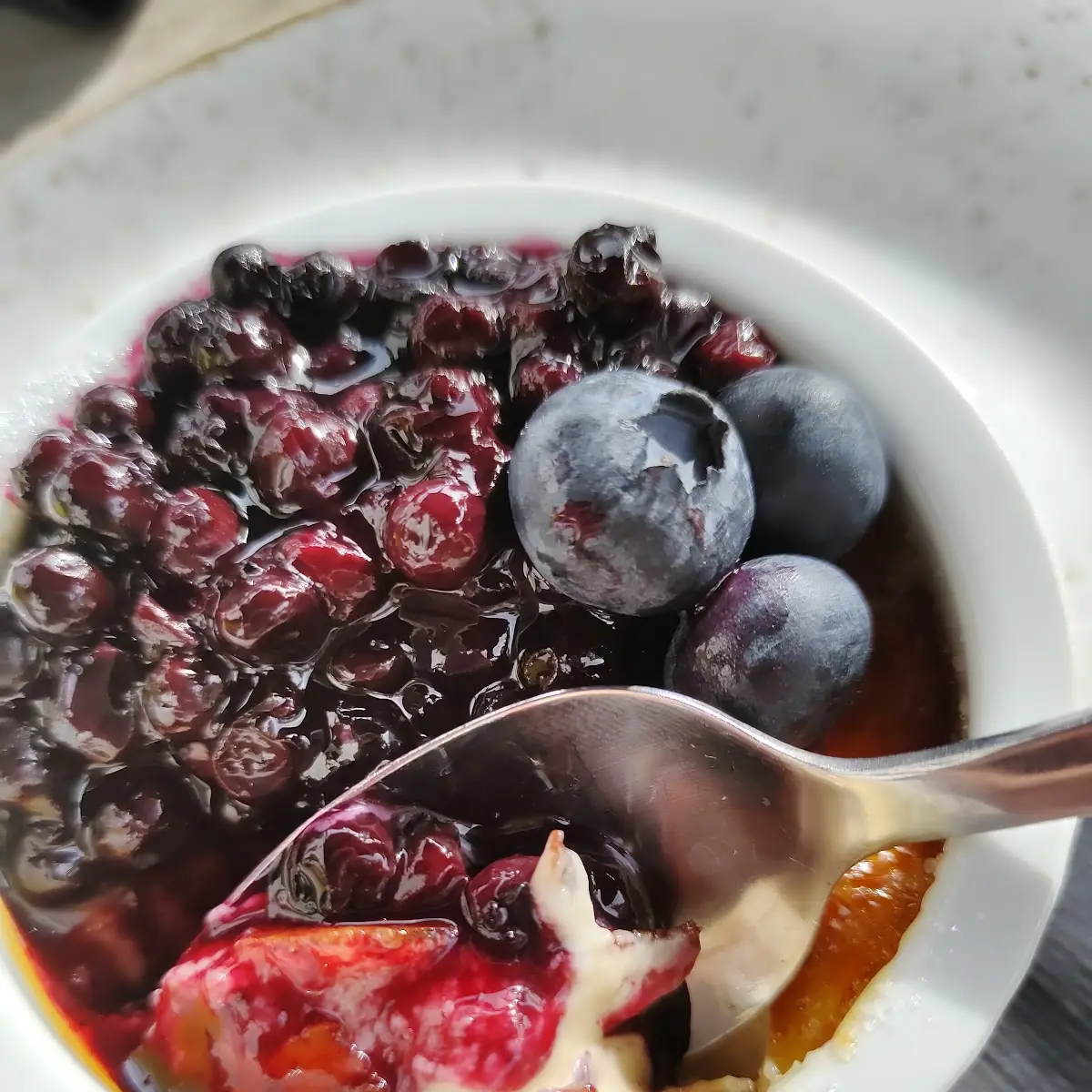 Blueberry Cheesecake Creme Brulee, Braxton's