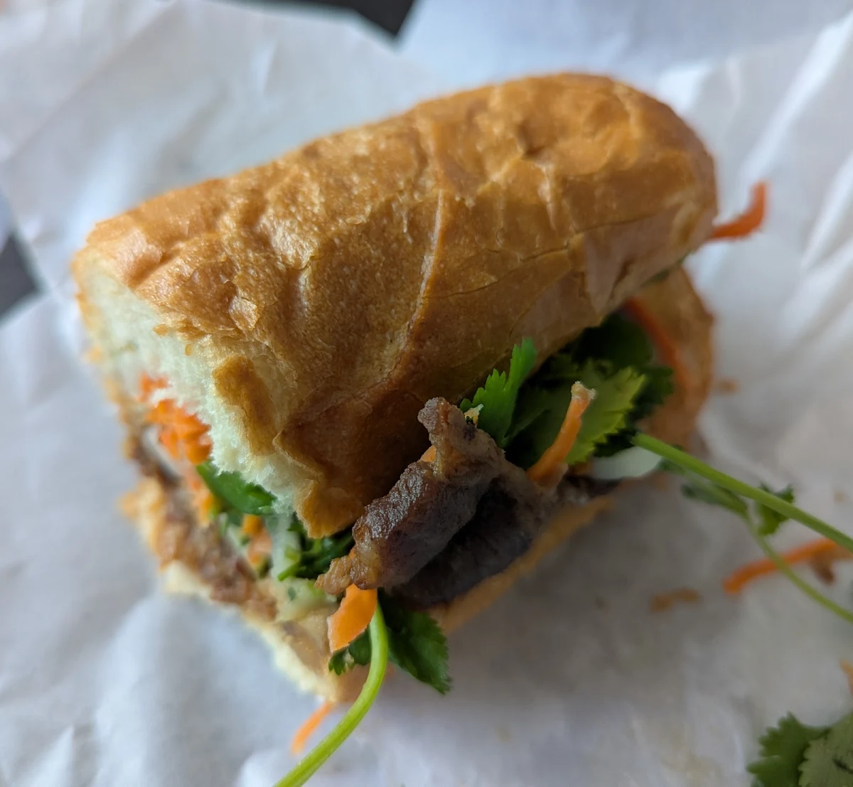 Grilled Pork Banh MI with a Brown Sugar Cinnamon Latte