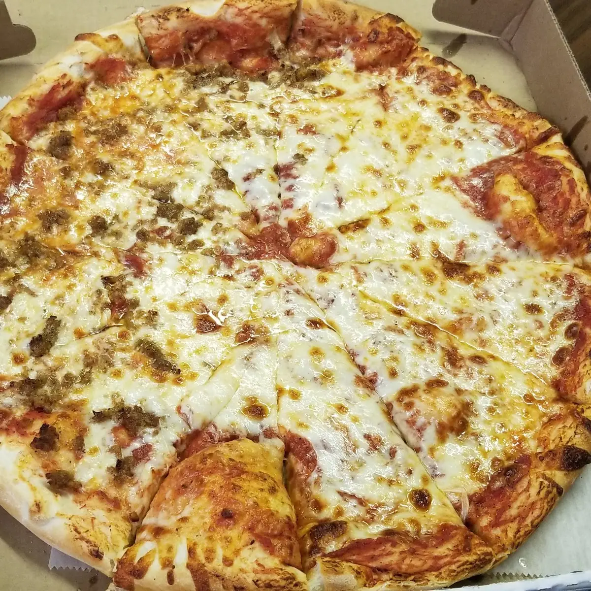 Half Cheese and Sausage Pizza