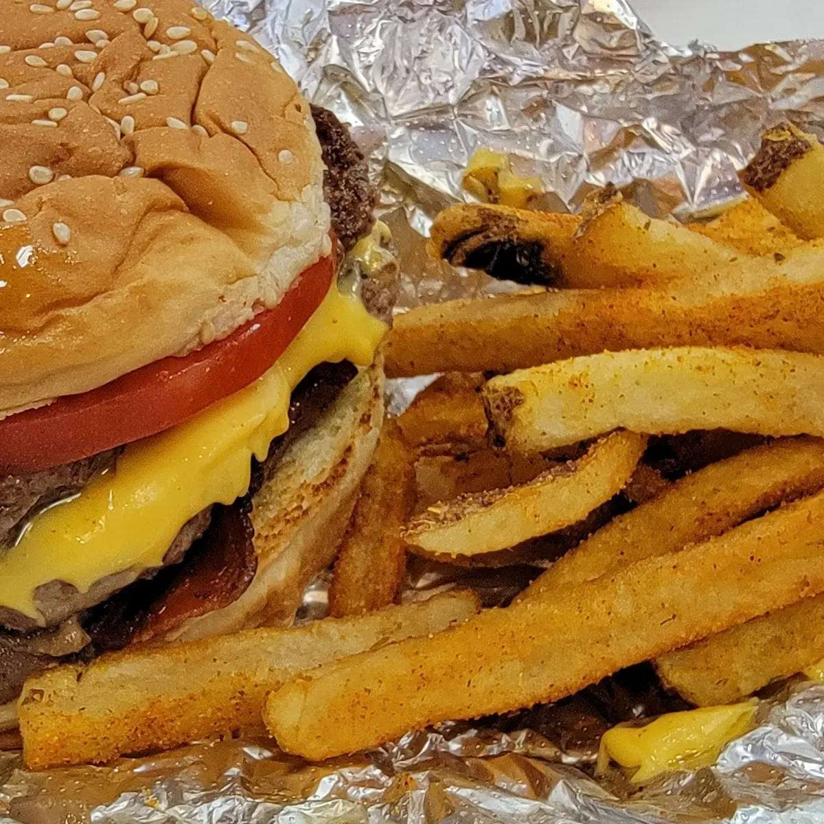 Bacon Double Cheeseburger and Fries