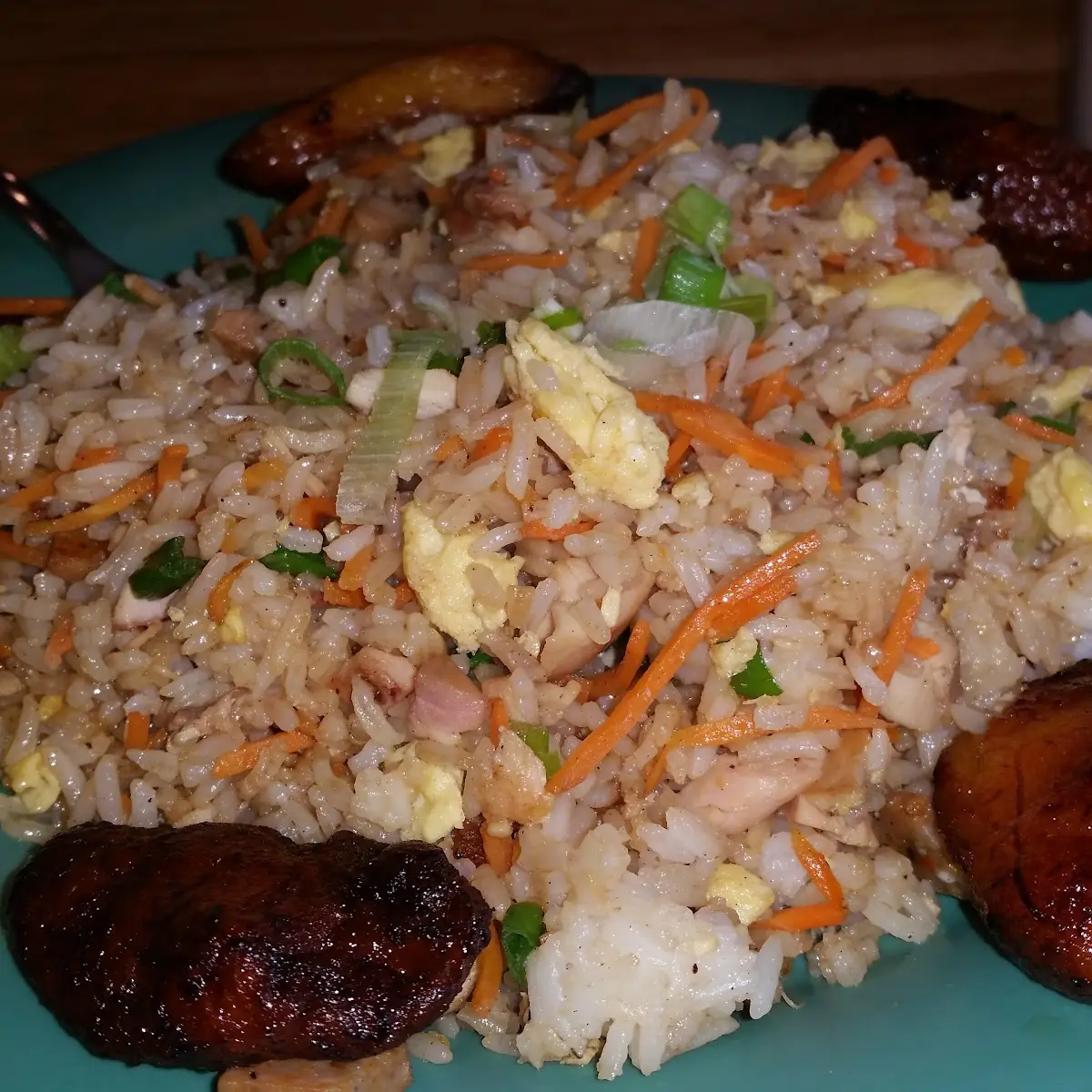Egg Fried Rice Fried Plantains