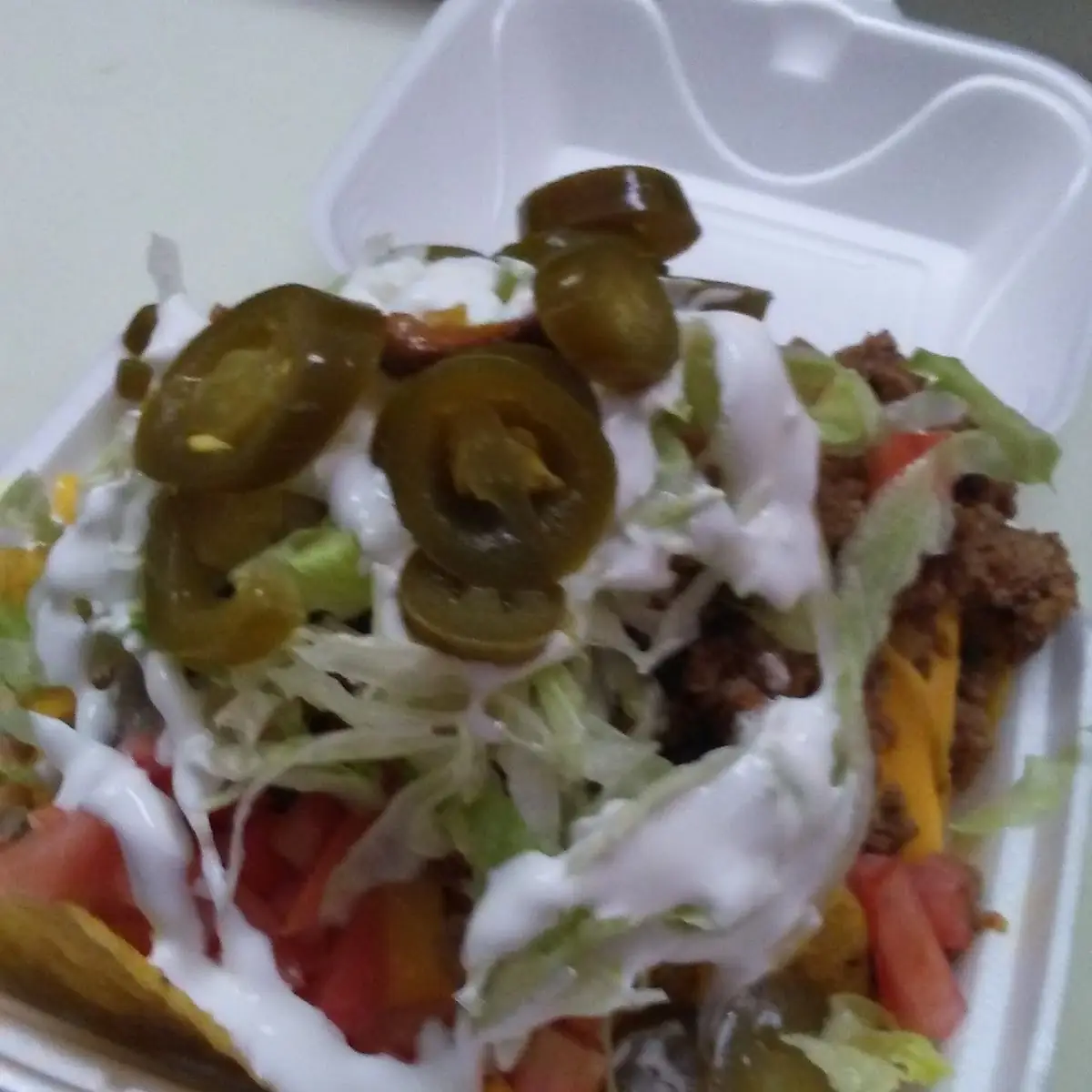 Nachos Supreme with Ground Beef & Sour Cream