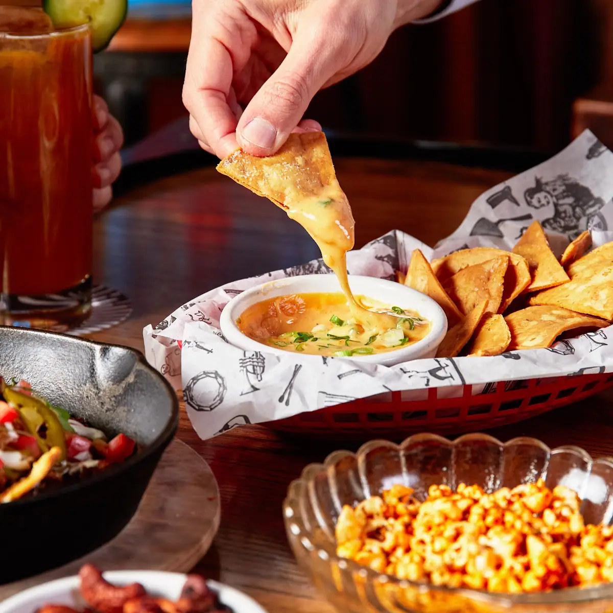 Nixtamal Nachos & Arkansas Cheese Dip