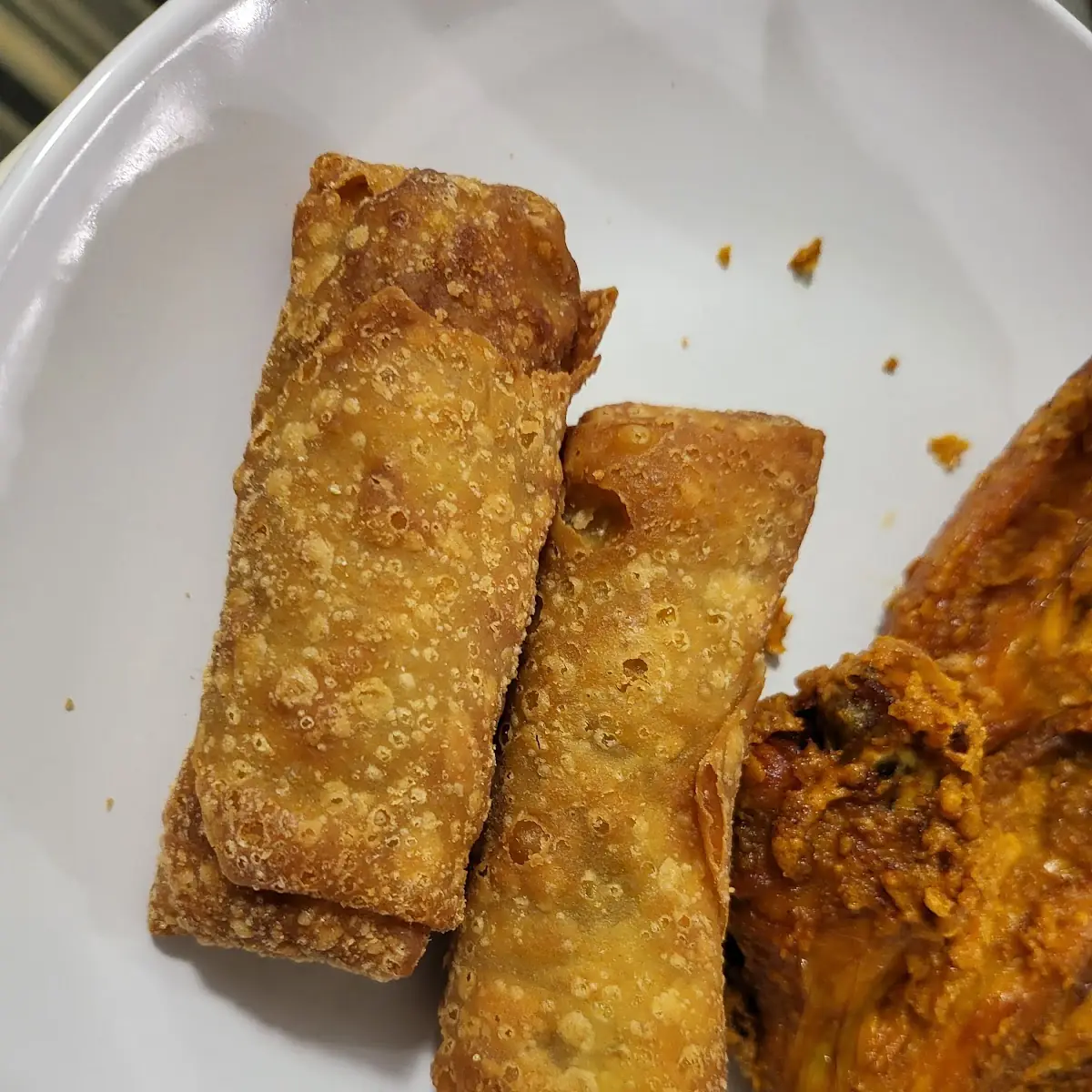 Fried Chicken Wings and Eggrolls