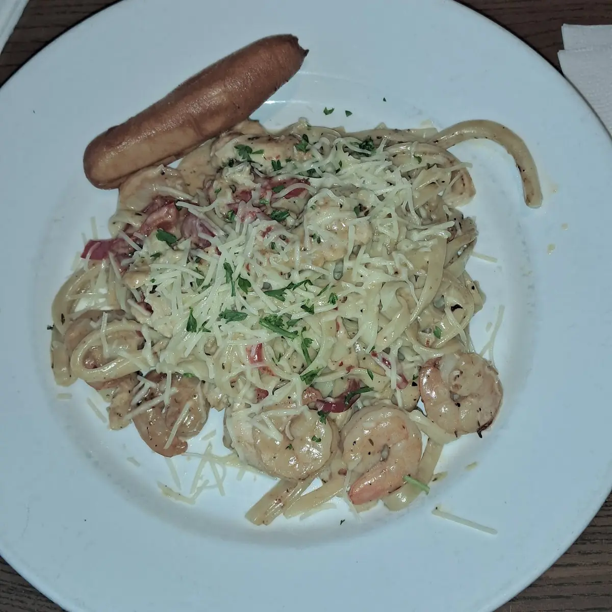 Spaghetti Alfredo with Shrimp
