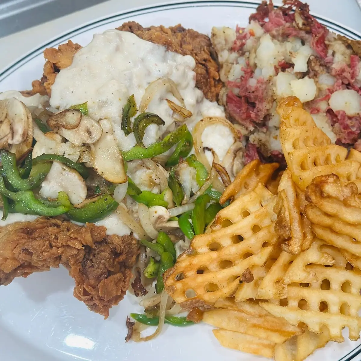 Chicken Fried Steak and Sausage Gravy With