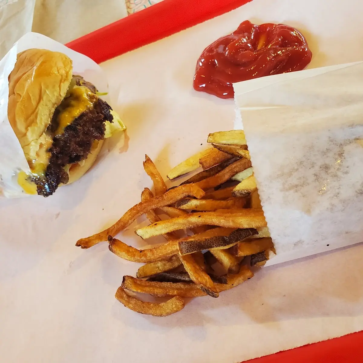 Double Bacon Cheeseburger with Fries