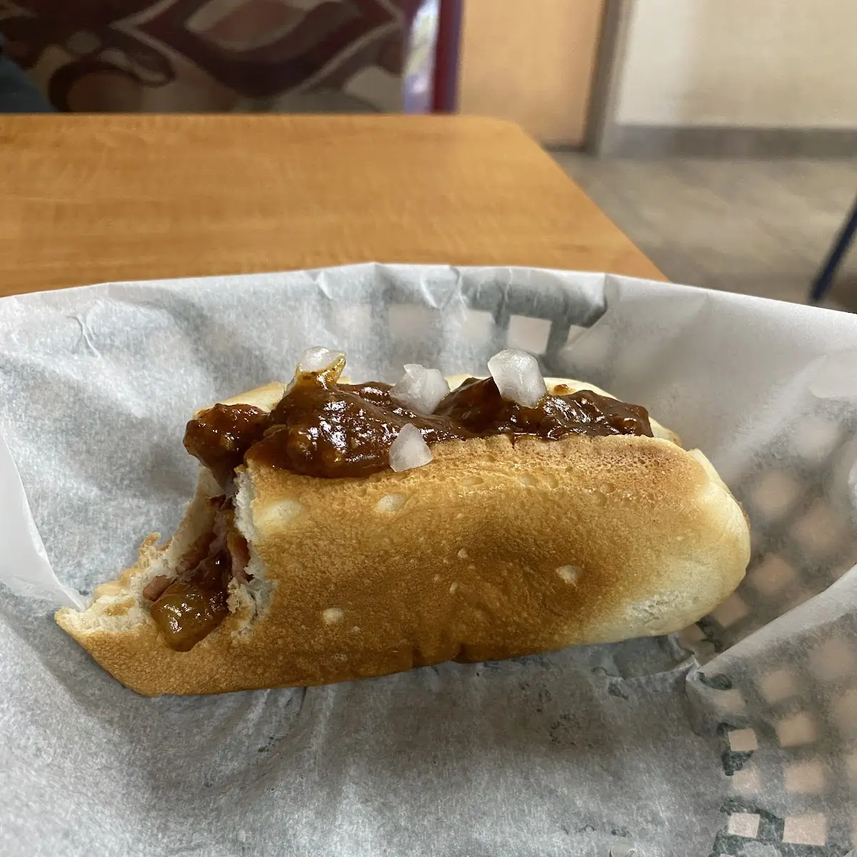 Everything Chili Sauce & Onions Dog