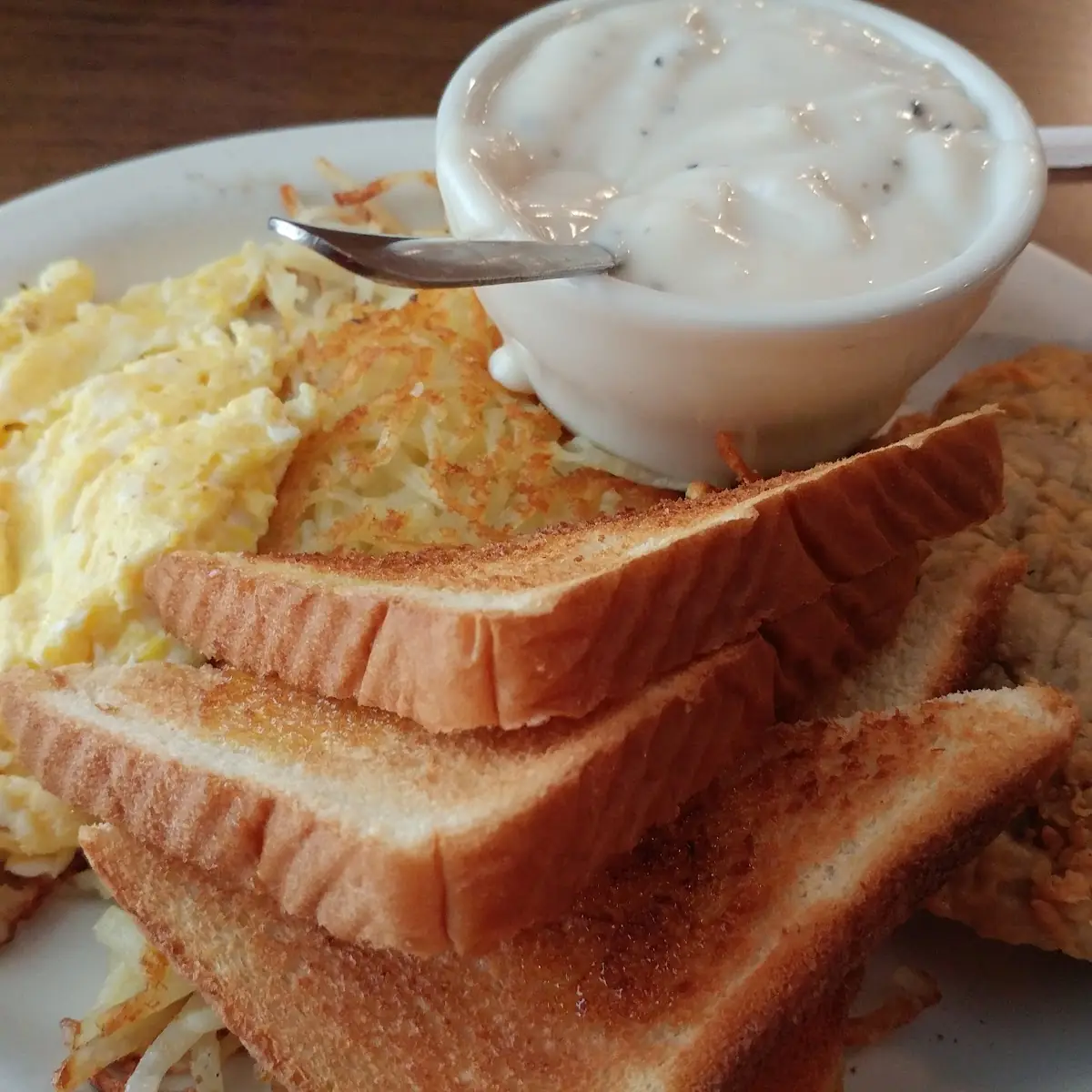 Eggs Toast Hashbrowns Chicken Fried Steak