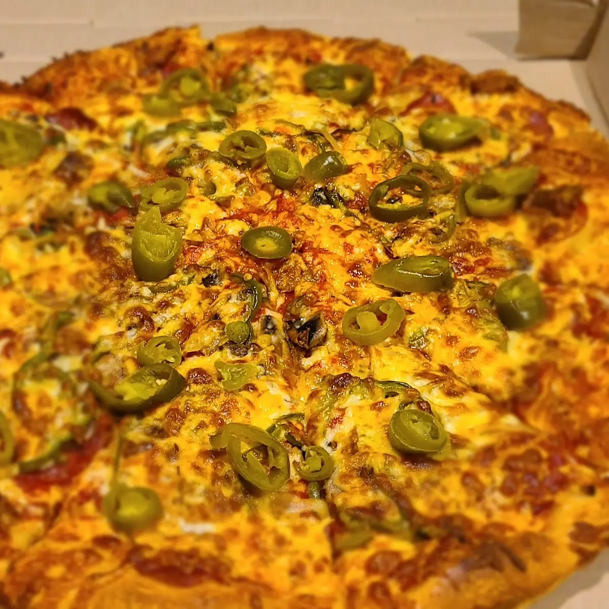All Meat Pizza with Jalapenos