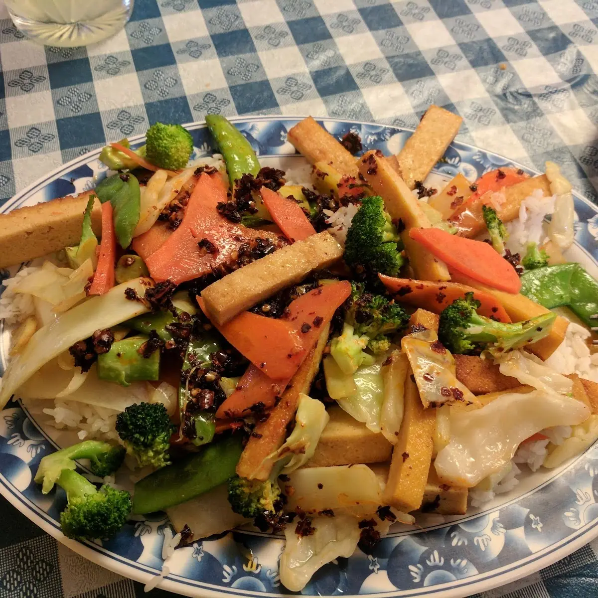 Tofu with Steamed Rice and Spice