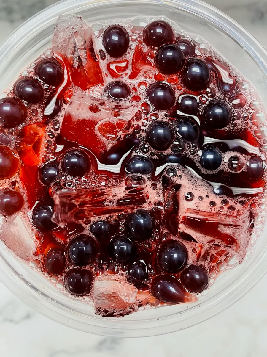 Lit Tea with Blueberry Boba