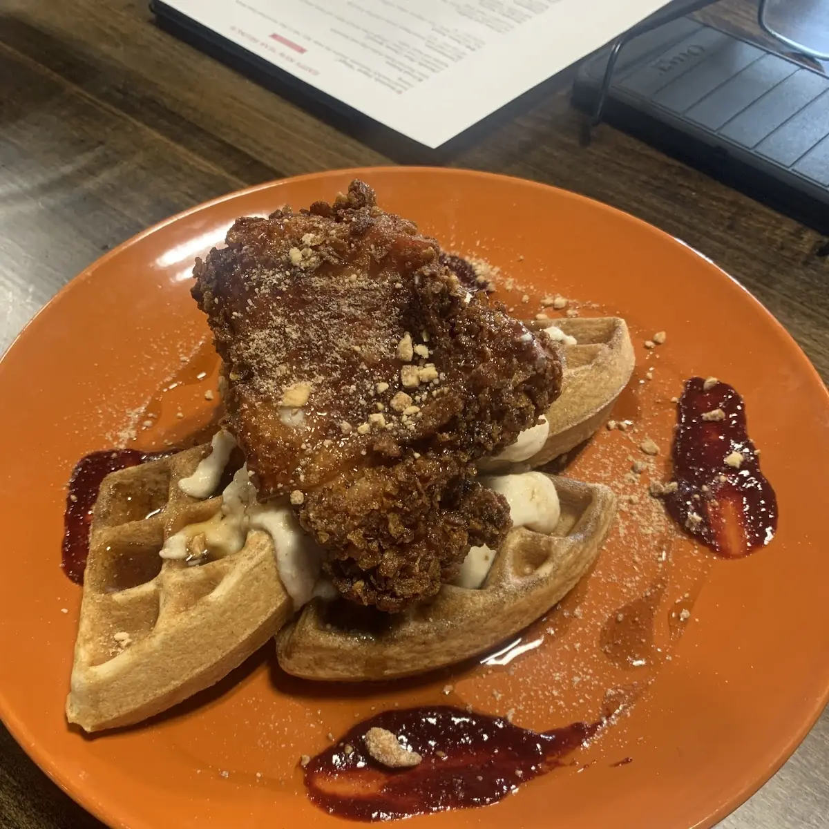 Peaches and Churro Waffles V