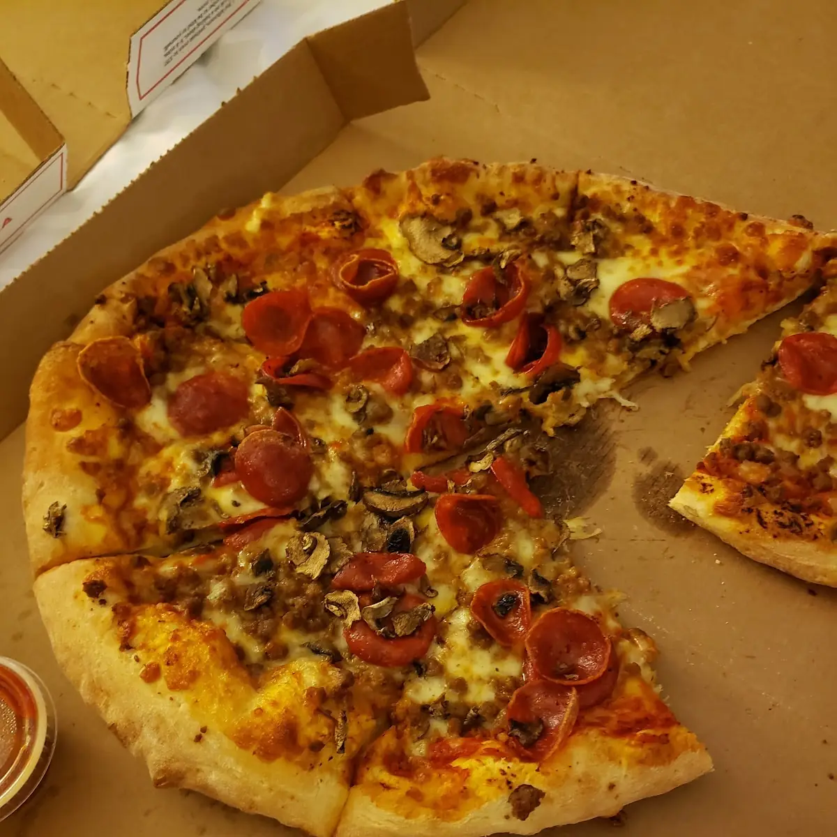 Hand Tossed Pepperoni Beef Mushroom Pizza